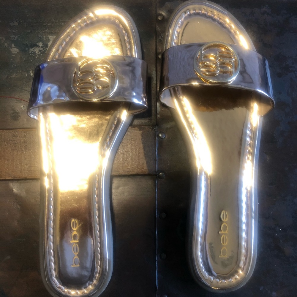 Bebe rose gold slipons 8 1/2